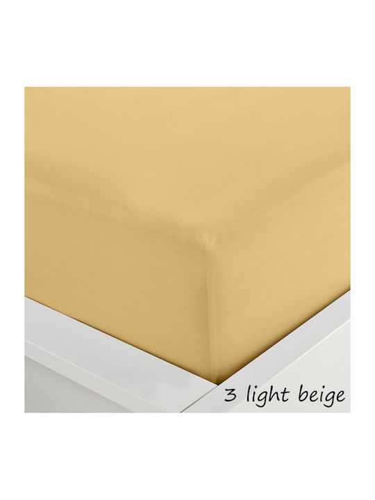 Sunshine Sheet King Size with Elastic 180x200+20cm. Menta 152 Light Beige 3