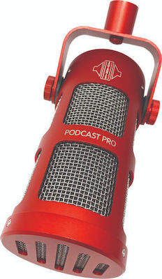 Sontronics Dynamic XLR Microphone Podcast Pro Hanging In Red Colour