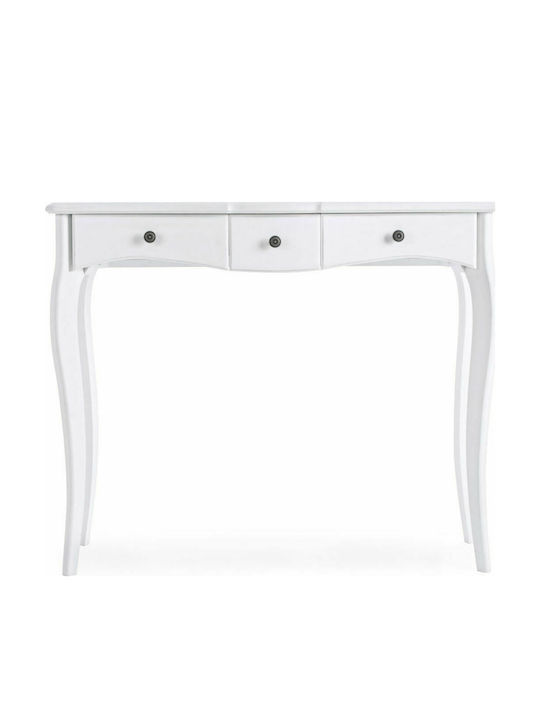 Daisy Wooden Console Table White L90xW30xH75cm