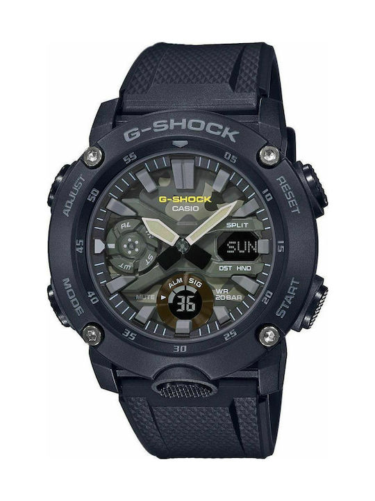 Casio G-Shock Analogic/Digital Ceas Cronograf Baterie cu Negru Brățară din cauciuc