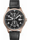 Lacoste Continental Ανδρικό Ρολόι 44mm Χρονογράφος Μπαταρίας με Μαύρο Δερμάτινο Λουράκι