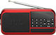 AH798 Portable Radio Rechargeable with USB Red