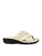 Parex Leder Damen Flache Sandalen Anatomisch in Beige Farbe