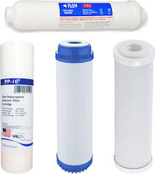 QWaterFilters Water Filter Replacement Reverse Osmosis (RO) from Activated Carbon 10" Q-4RO5 5 μm 4pcs