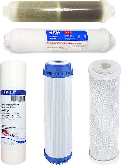 QWaterFilters Water Filter Replacement Reverse Osmosis (RO) made of Activated Carbon 10" Q-5RO6 5 μm 5pcs