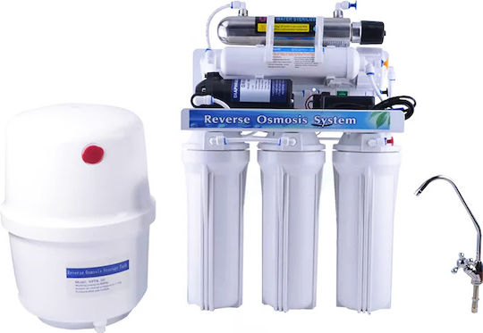 QWaterFilters Σύστημα Αντίστροφης Όσμωσης 6 Σταδίων RO-6 με Λάμπα UV