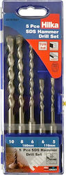 Hilka Set of 5 Drills with SDS Plus Shank for Masonry