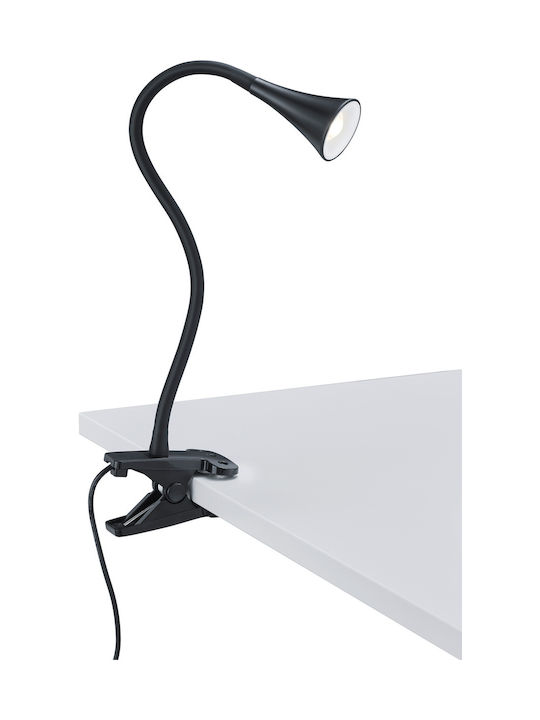 Trio Lighting Viper LED Bürobeleuchtung mit flexiblem Arm und Clip in Schwarz Farbe