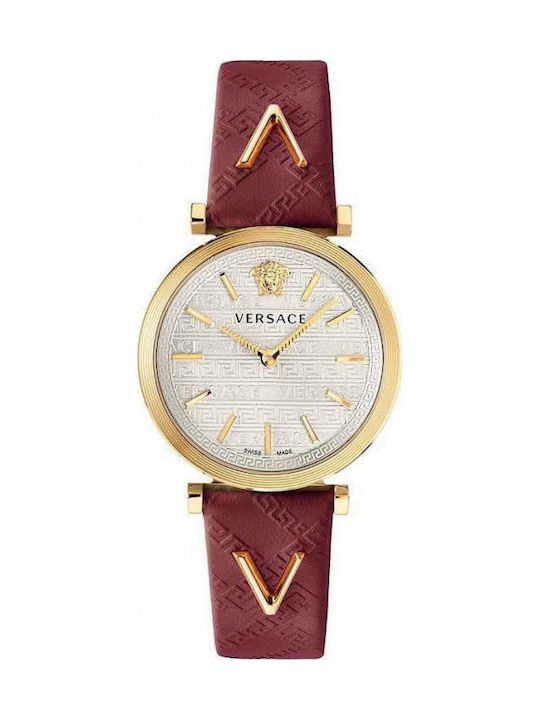 Versace Watch with Burgundy Leather Strap VELS00519