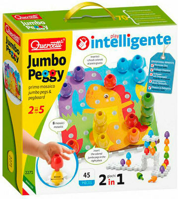 Quercetti Stapelspielzeug Jumbo Pegs & Pegboard für 12++ Monate