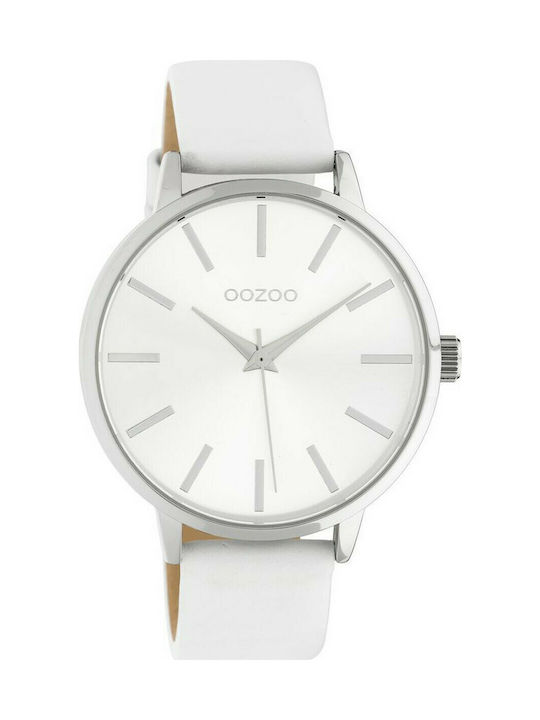 Oozoo Watch with White Leather Strap C10610