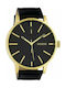 Oozoo Watch Battery with Black Leather Strap C10502