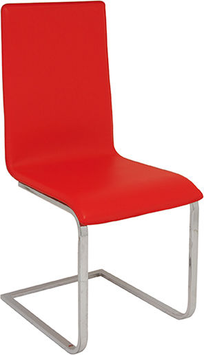 Yl-687b Dining Room Artificial Leather Chair Red 44x50x97cm