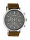 Oozoo Watch Chronograph Battery with Brown Leather Strap C10541