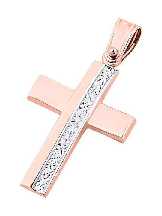 14K Rose gold women's cross, T04819