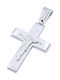 14K White gold male cross, T04319