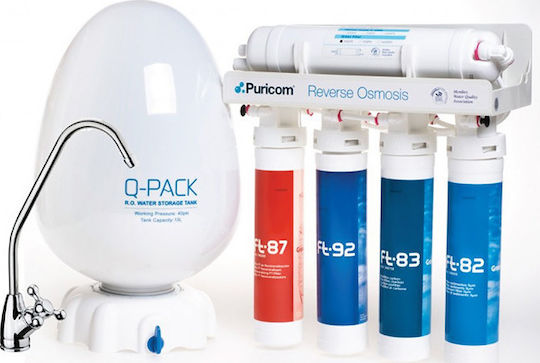 Puricom Σύστημα Αντίστροφης Όσμωσης 6 Σταδίων FT RO Pump Mineral Q-Pack