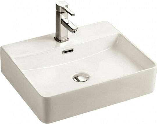 Pyramis Nolana Επικαθήμενος Νιπτήρας Πορσελάνης 50x42x12cm Λευκός