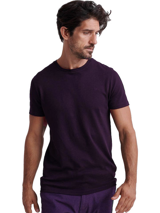 Superdry Edit Jersey T-shirt Bărbătesc cu Mânecă Scurtă Mulled Plum