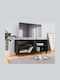 Stand TV Negru cu Roți L90xA35xÎ35cm