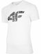 4F Herren T-Shirt Kurzarm Weiß