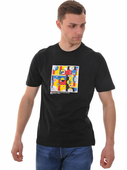 Fila Lively Ανδρικό T-shirt Μαύρο Με Στάμπα