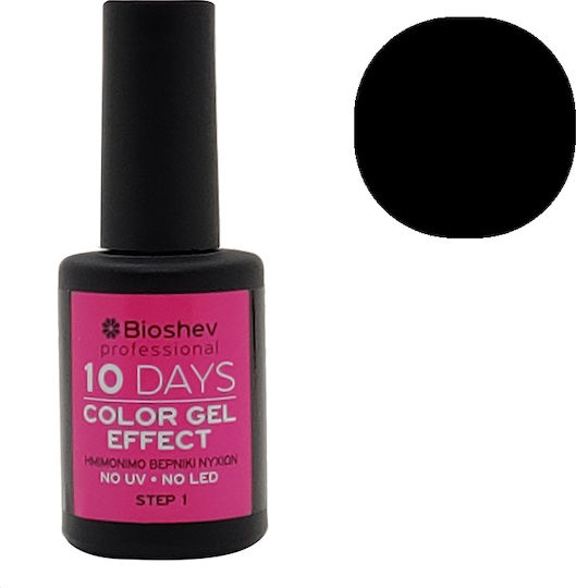 Bioshev Professional 10 Days Color Gel Effect Luciu Oja Lustruirea De Lungă Durată Negru 060 11ml