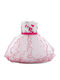 Children's Dress Sleeveless Tulle Floral White