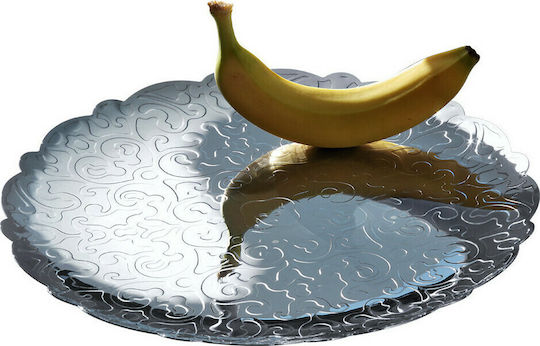 Alessi Dressed Mirror Stainless Steel Round Serving Tray in Silver Color MW07 1pcs