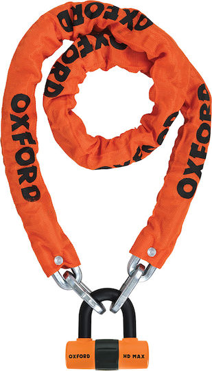 Oxford LK145 150cm Motorcycle Anti-Theft Chain with Lock in Orange LK145