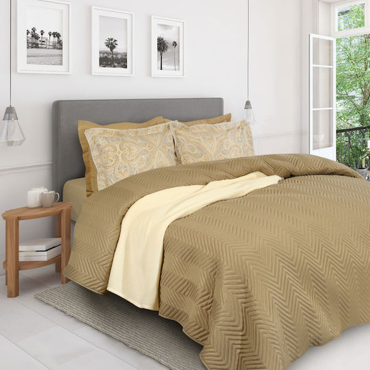 Das Home 9482 Κουβερλί Υπέρδιπλο Microfiber Μπεζ 220x240cm