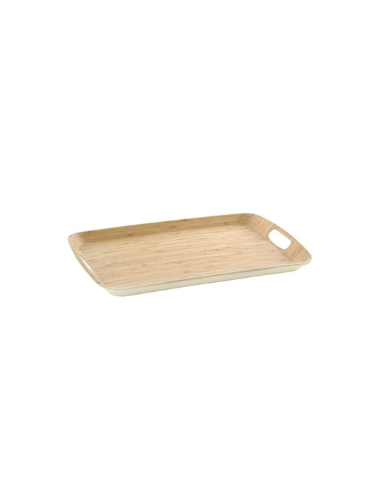 5Five Tavă de servire 38cm Lemnos Dreptunghiular Tavă de Servire cu Mânere în Culoare Alb 38x26x2.2cm 151270 1buc