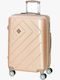 Bartuggi 712-8074 Large Hard Gold Travel Suitcase with 4 Wheels Height 75cm