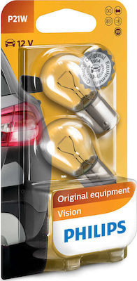 Philips Lamps Car Vision P21W-BA15S-1156 Halogen 12V 21W 2pcs