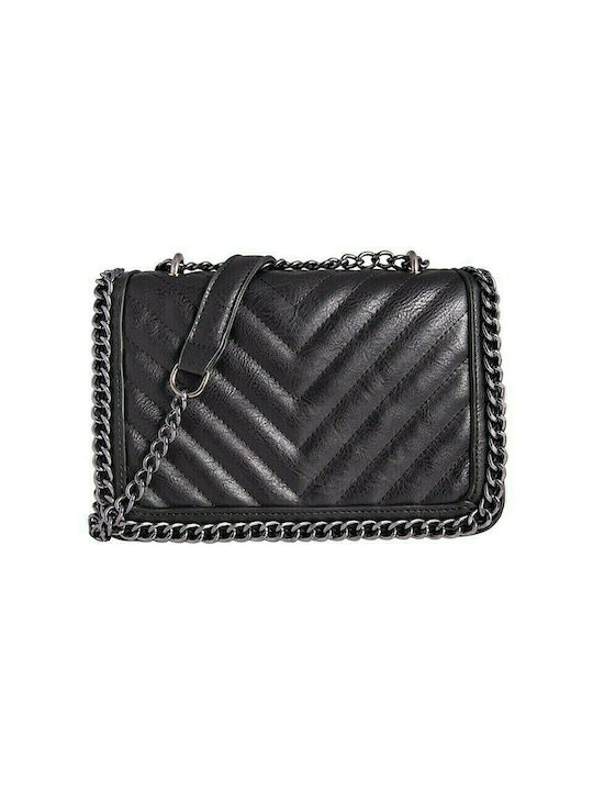 GEANTĂ CROSSBODY CU LANȚ NEGRU 198006_BLACK