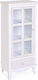Charlene Wohnzimmer Vitrine aus MDF mit Verglasung Weiß 48x32x120cm