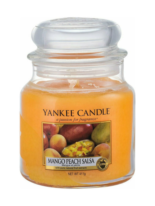 Yankee Candle Scented Candle Jar with Scent Mango Peach Salsa Orange 411gr 1pcs