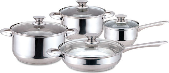 Muhler Cookware Set Stainless Steel Silver 8 Pieces