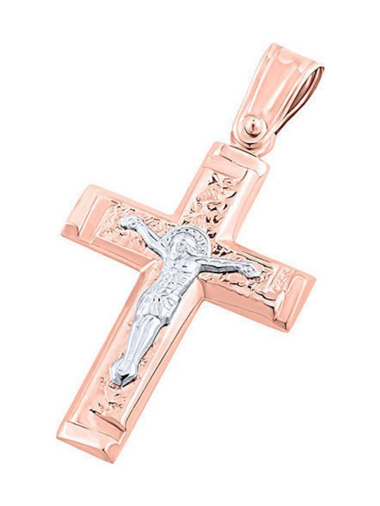 14K Rose gold men's cross, T04719