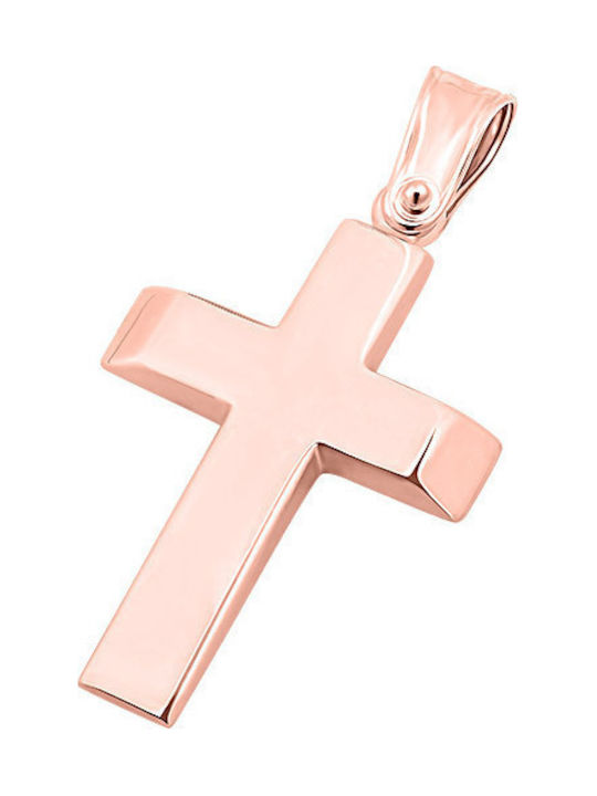 14K Rose gold men's cross, T00719