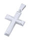 14K White gold male cross, T02719