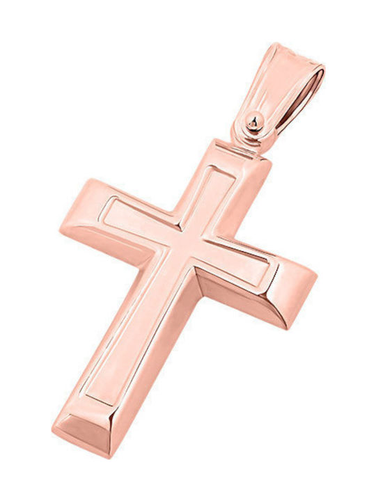 14K Rose gold men's cross, T02719