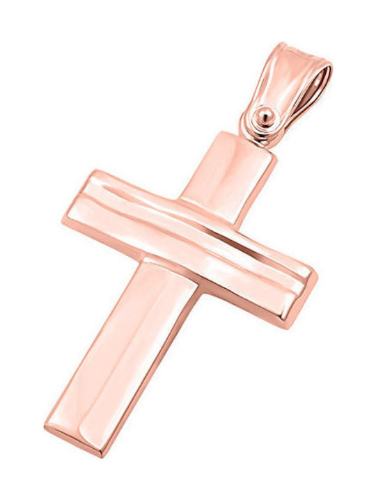 14K Rose gold men's cross, T03219