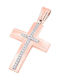 14K Rose gold women's cross, T04419