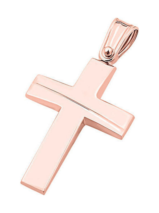 14K Rose gold men's cross, T01519