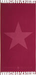 Greenwich Polo Club Star Prosop de Plajă Pareo Roșu cu franjuri 170x90cm.