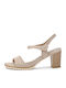 Marco Tozzi Women's Sandals Beige with Chunky Medium Heel