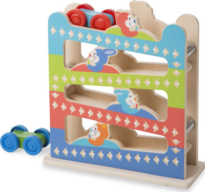 Melissa & Doug Vehicle First Play Roll & Ring Ramp Tower made of Wood with Sounds for 12++ Months