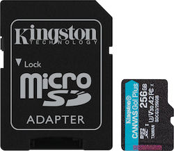 Kingston Canvas Go! Plus microSDXC 256GB Class 10 U3 V30 A2 UHS-I with Adapter