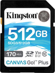 Kingston Canvas Go Plus SDXC 512GB Clasa 10 U3 V30 UHS-I